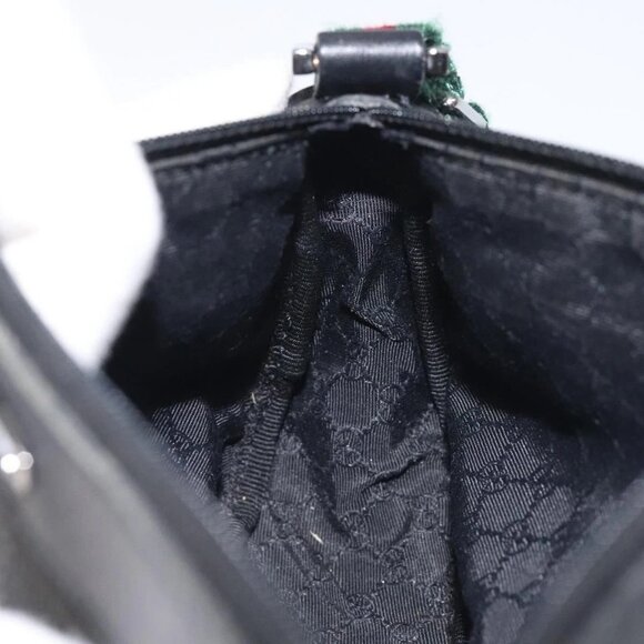 GUCCI Web Sherry Line Accessory Pouch Canvas Red Black 92820 Auth BA3614 - Picture 13 of 16